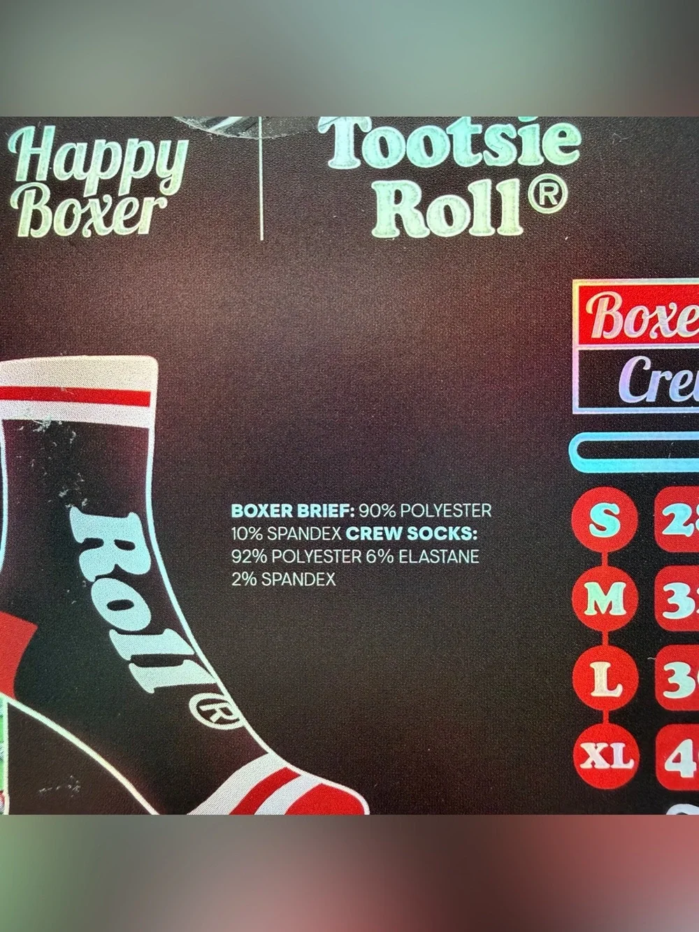 Tootsie Roll Boxer Briefs Socks Gift Set Mens Large Candy Gift